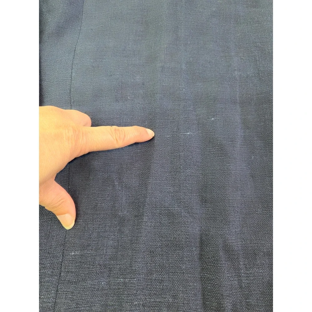 Mosa for Oaktree Mens XL Navy Blue Linen Ramie Blend 3 Button Blazer Jacket